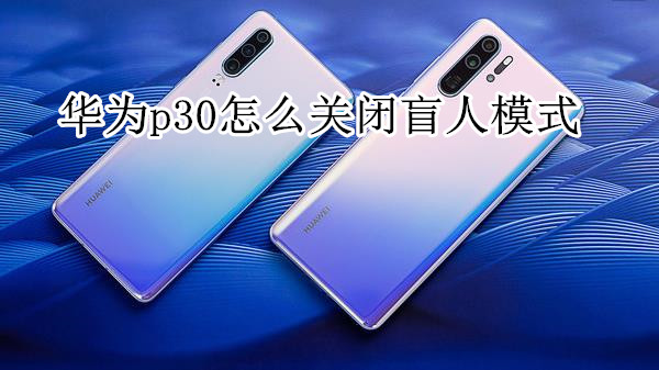 华为p30怎么关闭盲人模式