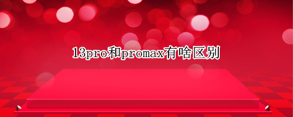 13pro和promax有啥区别