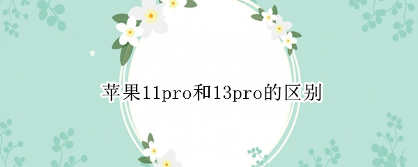 苹果11pro和13pro的区别