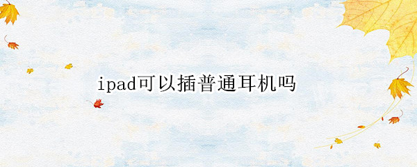ipad可以插普通耳机吗