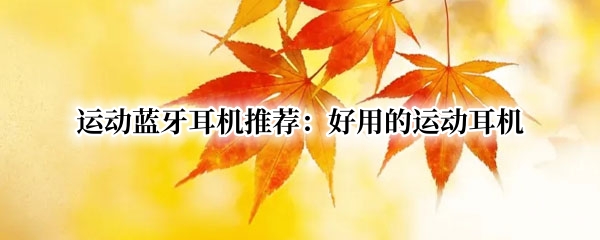 运动蓝牙耳机推荐：好用的运动耳机