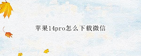 苹果14pro怎么下载微信