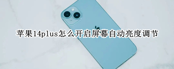 苹果14plus怎么开启屏幕自动亮度调节