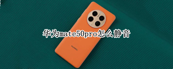 华为mate50pro怎么静音