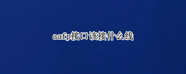 aafp接口该接什么线