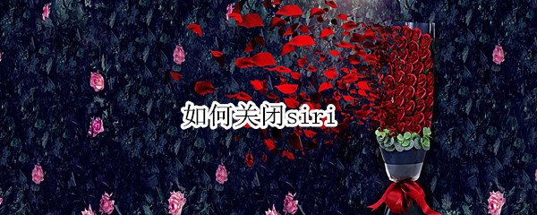 如何关闭siri