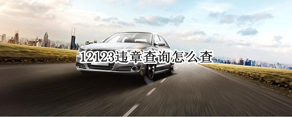 123123违章查询怎么查