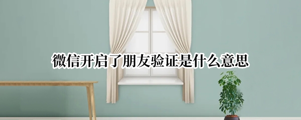 微信开启了朋友验证是什么意思