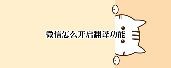 微信怎么开启翻译功能