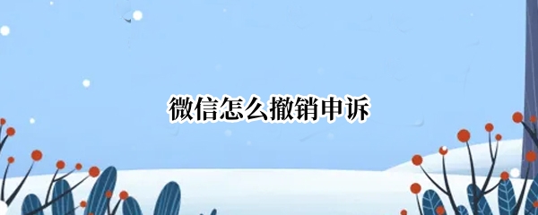 微信怎么撤销申诉