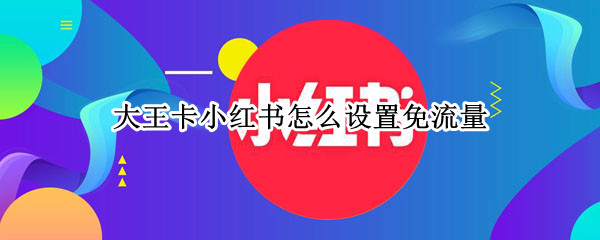 大王卡小红书怎么设置免流量
