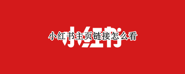小红书主页链接怎么看